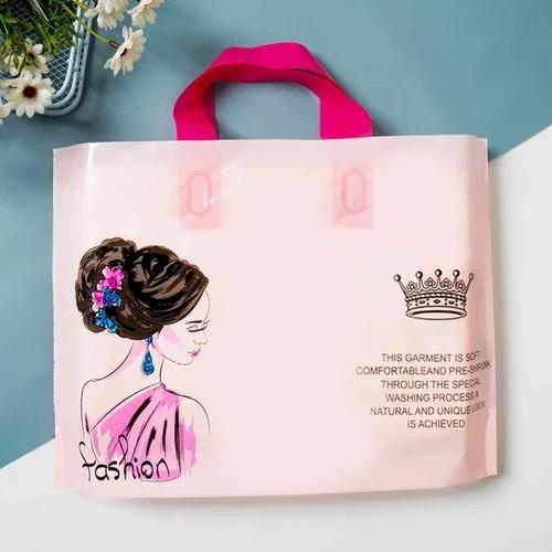 50pcs Plastic Handbag Clothing Store Shopping Packaging Gift Storage Portable Color Shop Universal Bags for Business Pocket