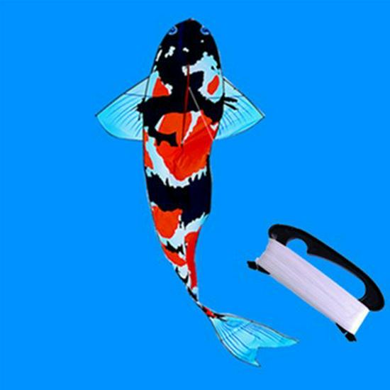 Large Chinese Style 3-Meter Koi Carp Kite with Long Tail - Easy to Fly in Light Breeze