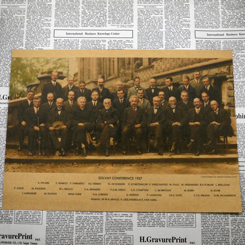 

Einstein & Scientists Group Photo Poster - Solvay Conference Retro Art White card paper (non-adhesive) 30*42 cm