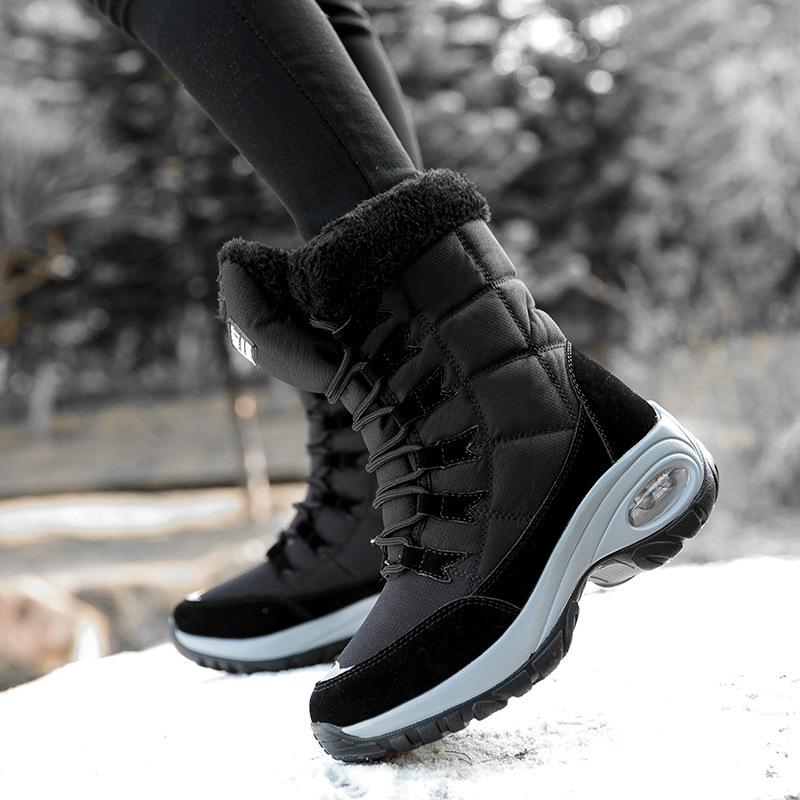Cotton Shoes In Winter Outdoor Thick Warm Cotton Shoes High-Top Snow Boots In Winter Wild Plus Velvet Cotton Boots Anti-Slip