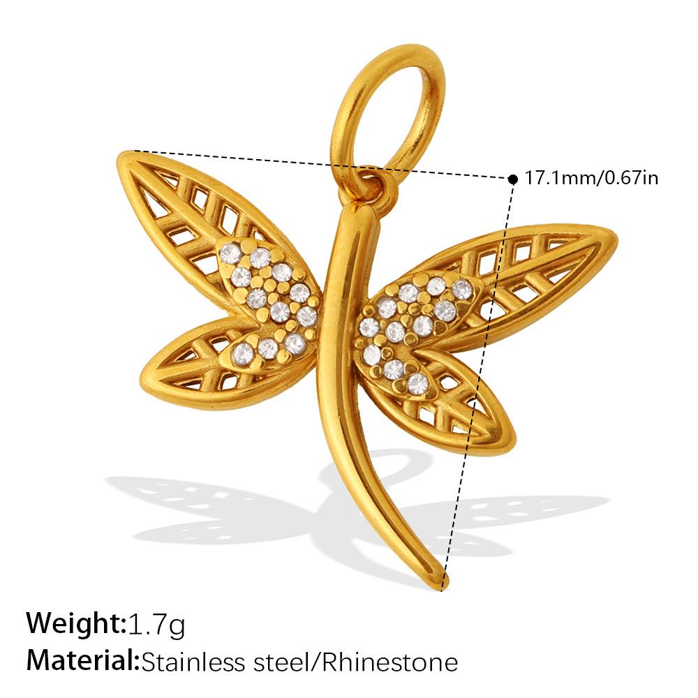 Exquisite Small Animal Series Pendant Stainless Steel Rhinestone Zircon Elephant Butterfly Diy Accessories