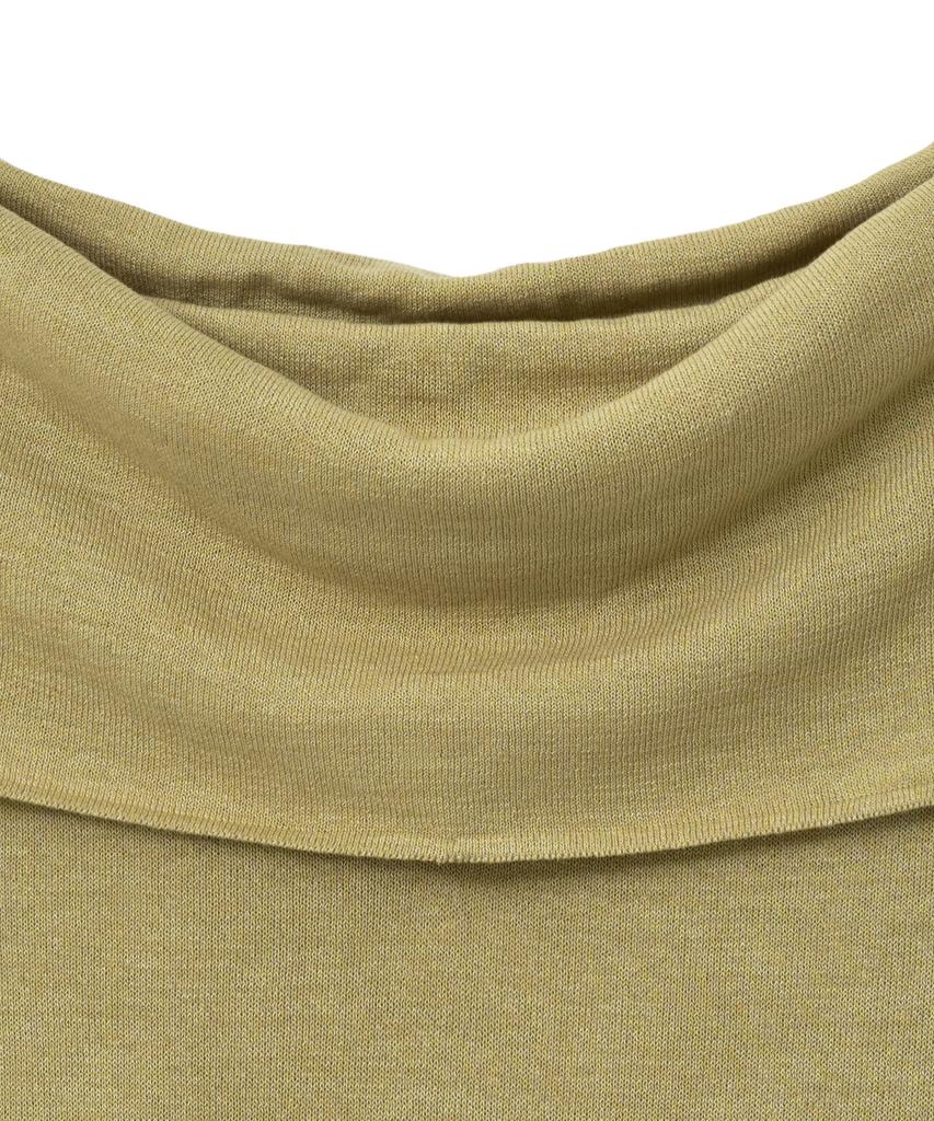 NOIRER FOR WOMAN Linen Off-Shoulder Knit (Light Khaki)