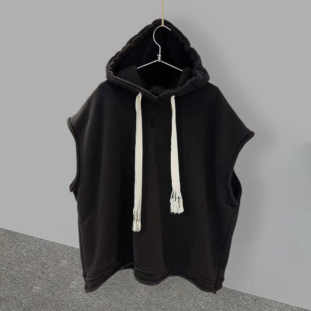 Plus Size Women Hooded Sleeveless Hoodie Summer Autumn Korean Sweatshirt Casual Loose Vest