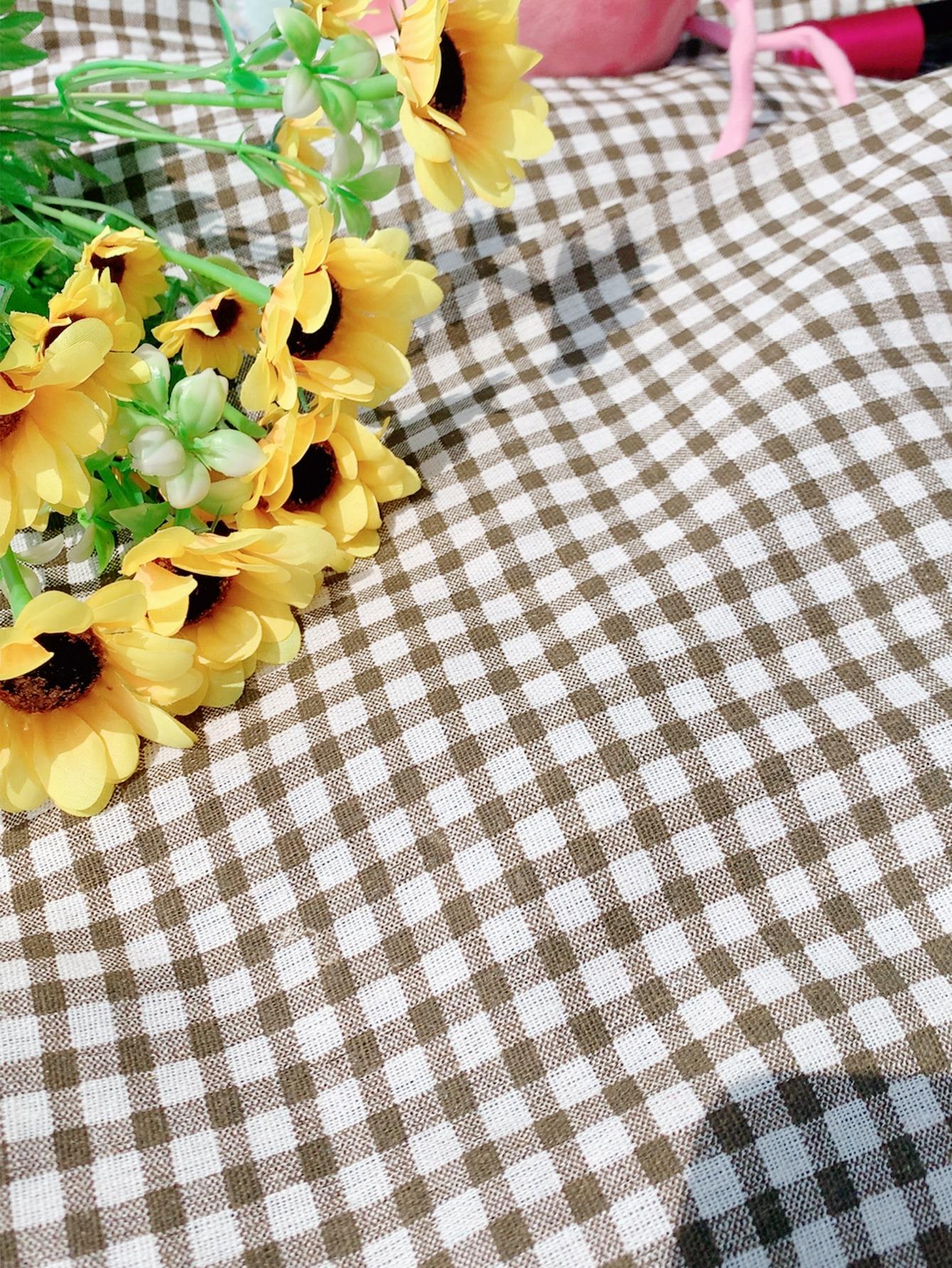 

Rde Picnic Outdoor Blanket, Foldable Blankets Gingham Picnic Mat tablecloth 150x100cm коричневый