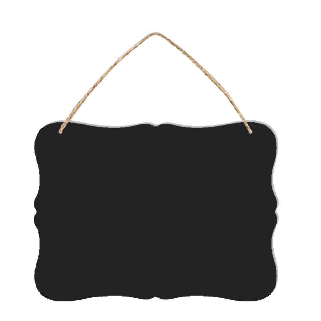 

2x1 Piece Double Sided Wooden Blackboard Hanging Chalkboard with String #1 2 Pcs