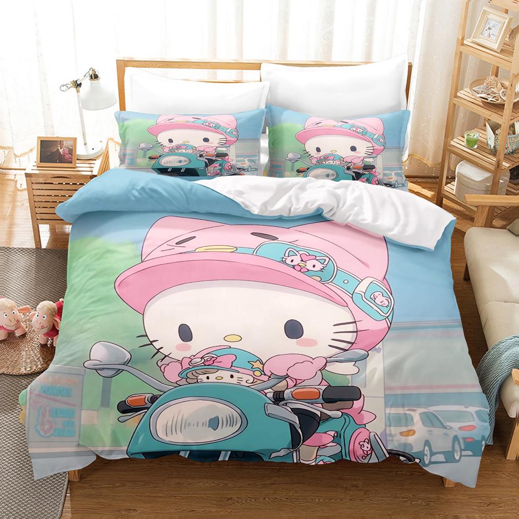 Hello Kitty Sypialnia Dziecięcy Komplet Pościeli Poszewka na Kołdrę Comforte Queen Z Poszewką na Poduszkę Boże Narodzenie Prezenty Dom