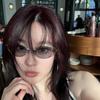1PC Retro Small Oval Frame Sunglasses Women Vintage Cat Eye Metal Color Sun Glasses Men Fashion Eyewear