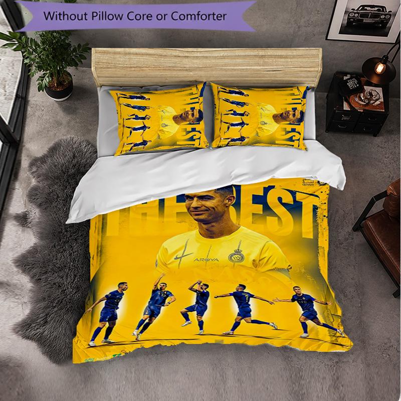 Set Biancheria da Letto Cristiano Ronaldo 3 Pezzi Morbido Set Copripiumino con Federe Set Decorazione Camera da Letto per la Casa