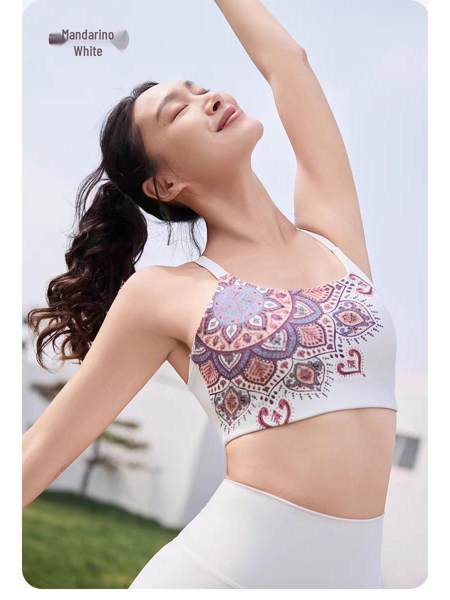 

Европейский и американский трансграничный комплект спортивного бюстгальтера и леггинсов с принтованной майкой и нагрудными вкладышами - Костюм для йоги Small