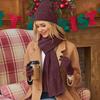 Soft Hat Scarf Gloves Set Solid Color Winter Cable Beanie Hat Knitted Cap for 3Pcs/Set Men
