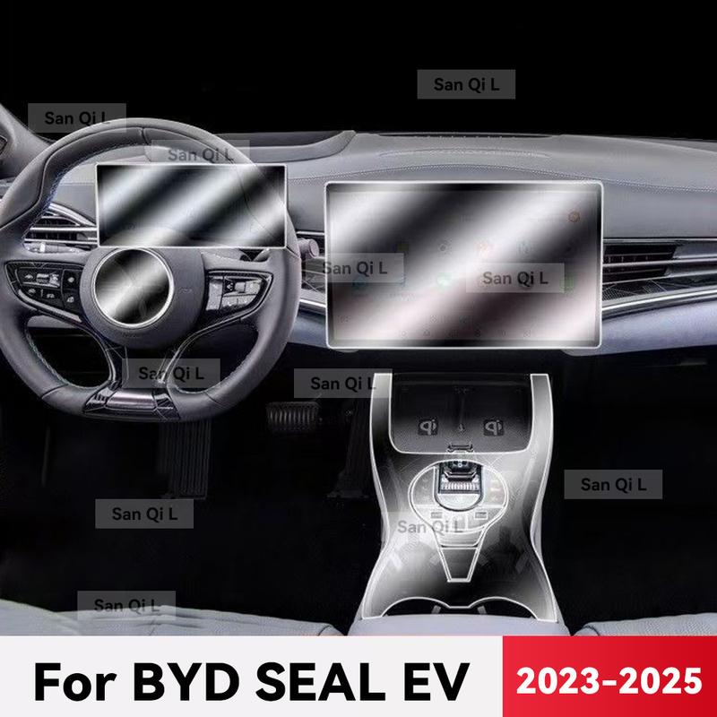 For BYD SEAL EV 2024 2025 TPU Car Navigation Screen Film Gearbox Protective Sticker Anti-scratch Interior Accessories