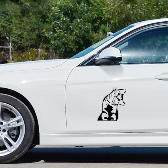 Funny Cartoon Cat Pattern PET Self Adhesive Car Sticker Laptop Window Wall Decal