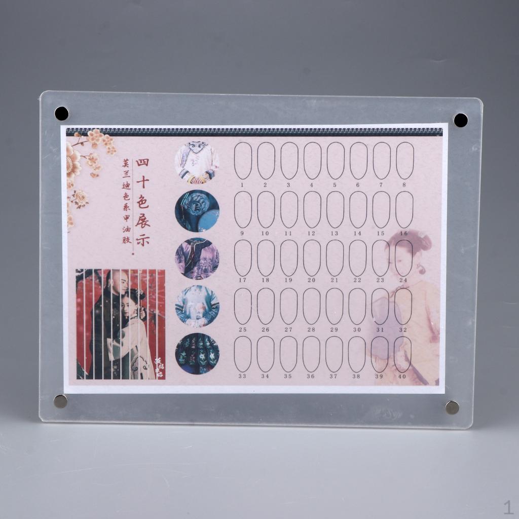 

40 Types of Nail Colors Chart Display Stand Card Colour Salon & Accessories
