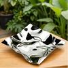 Stainless Steel Tray Mirrored with Reflective Finish Sculptural Irregular Serving Platter for