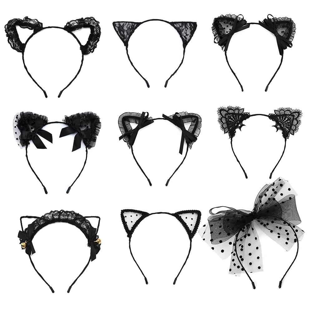 Spitzen Katzenohren Stirnband Frauen Mädchen Haarreif Party Dekoration Sexy Reizend Cosplay Halloween Kostüm Haarschmuck