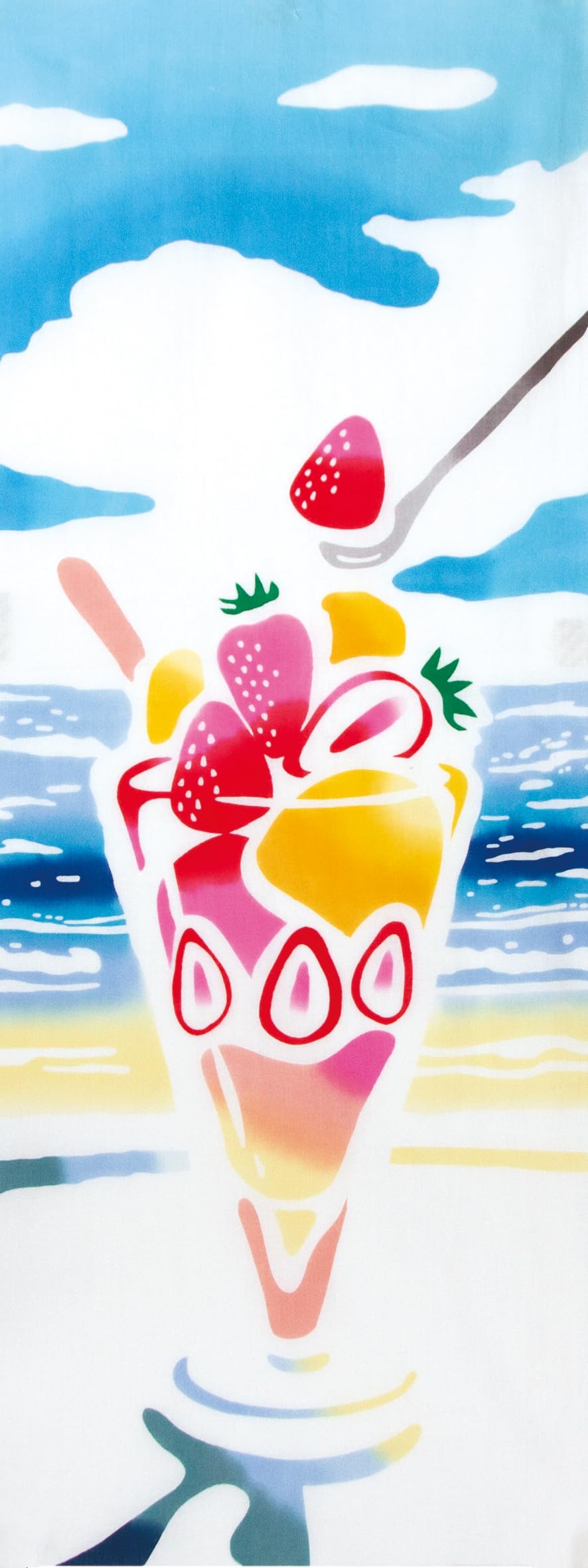 Тэнугуи «Суслик» - Клубничный Парфе Фруктовый Узор, Ручная Окраска методом Тюсэн, Сделано в Японии