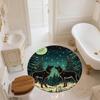 Moon Animals  Round Area Rug,Carpet Rug for Living Room Bedroom Sofa Playroom Decor,Non-slip Floor Mat