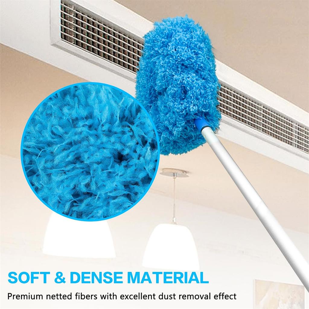 Ceiling Fan Cleaner Dusters with Extension Pole Dust Removal Brush Removable Washable Microfiber Ceiling Duster Cleaning Tool