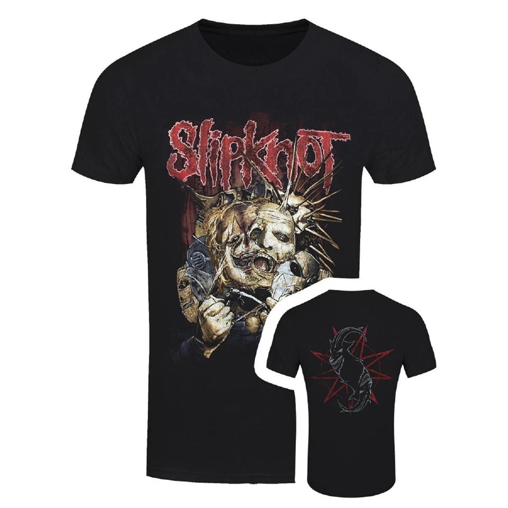 Slipknot metal band retro 3D neutral Tshirt street Harajuku top American short sleeved hiphop round neck summer mens clothing