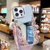 Fresh Pink Rose Apple 16promax Makeup Mirror Mobile Phone Case iPhone17 Makeup Mirror Girls Premium