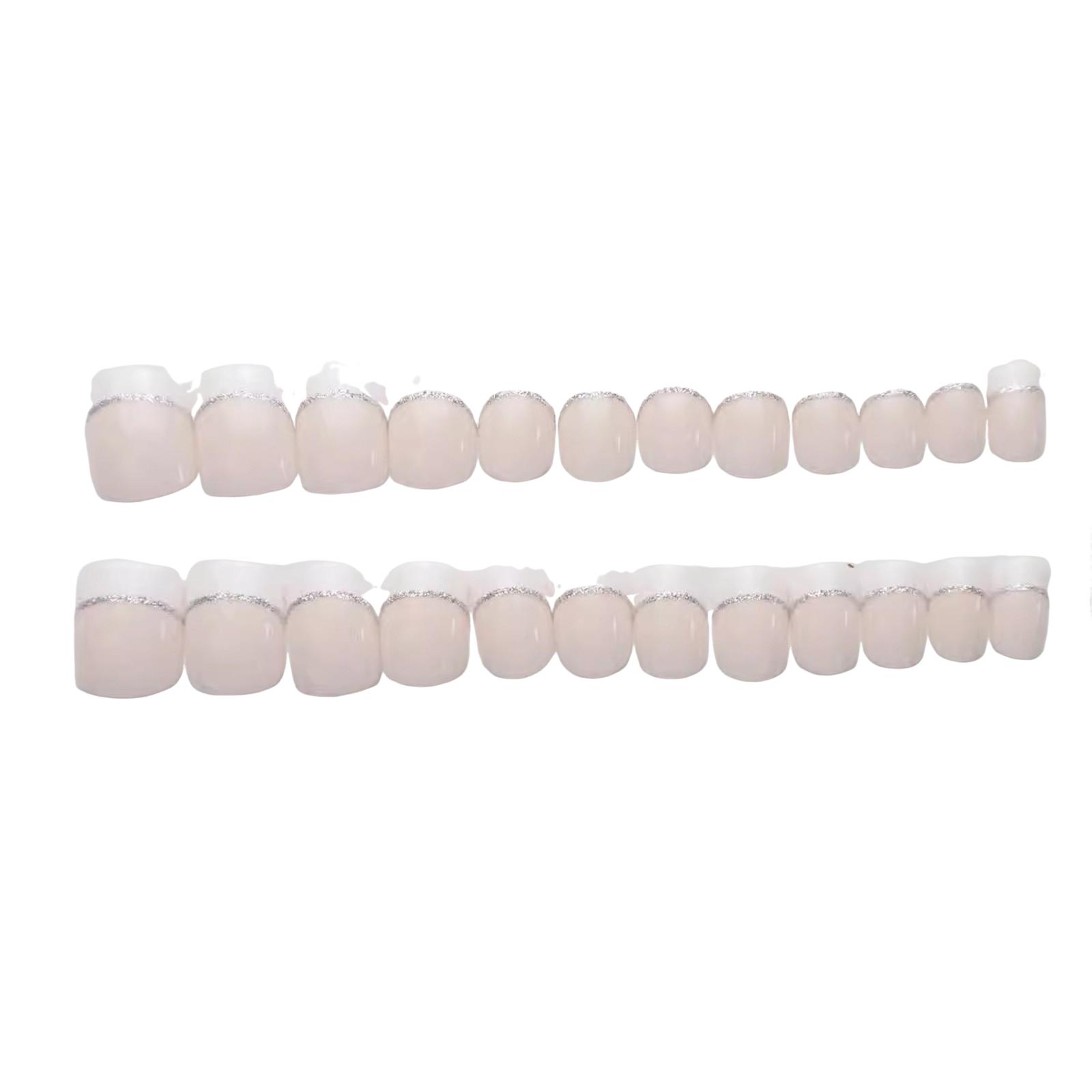 

24 шт. Короткие накладные ногти Накладные ногти Блестящие маникюрные патчи для ногтей 10 мл One Size