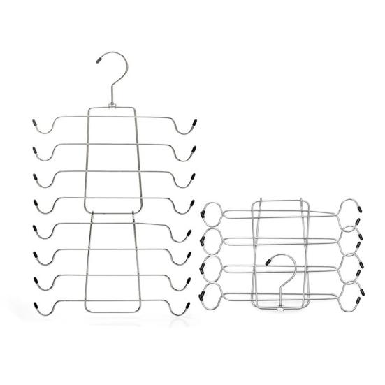 Stainless Steel Underwear Hanger Multi-Layer Non-Slip Towel Drying Rack Foldable Portable Clothes Rack for Travel Home Closet Bathroom