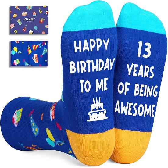 Zmart Birthday Gift Ideas Socks - Gifts for 13-19 Year Old Teen Girls Boys