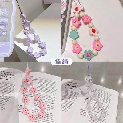 Small Fresh Color Love Chain Mobile Phone Case Hanging Chain for Iphone14 Women's Portable Wrist Strap Rope Hand-held