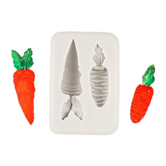 3D Wortel Konijn Siliconen Vorm Voedselkwaliteit Chocoladevorm voor Fondant Taartdecoratie & Hars Kunst Oven Vaatwasserbestendig Gemakkelijk Los te Laten Snoepvorm