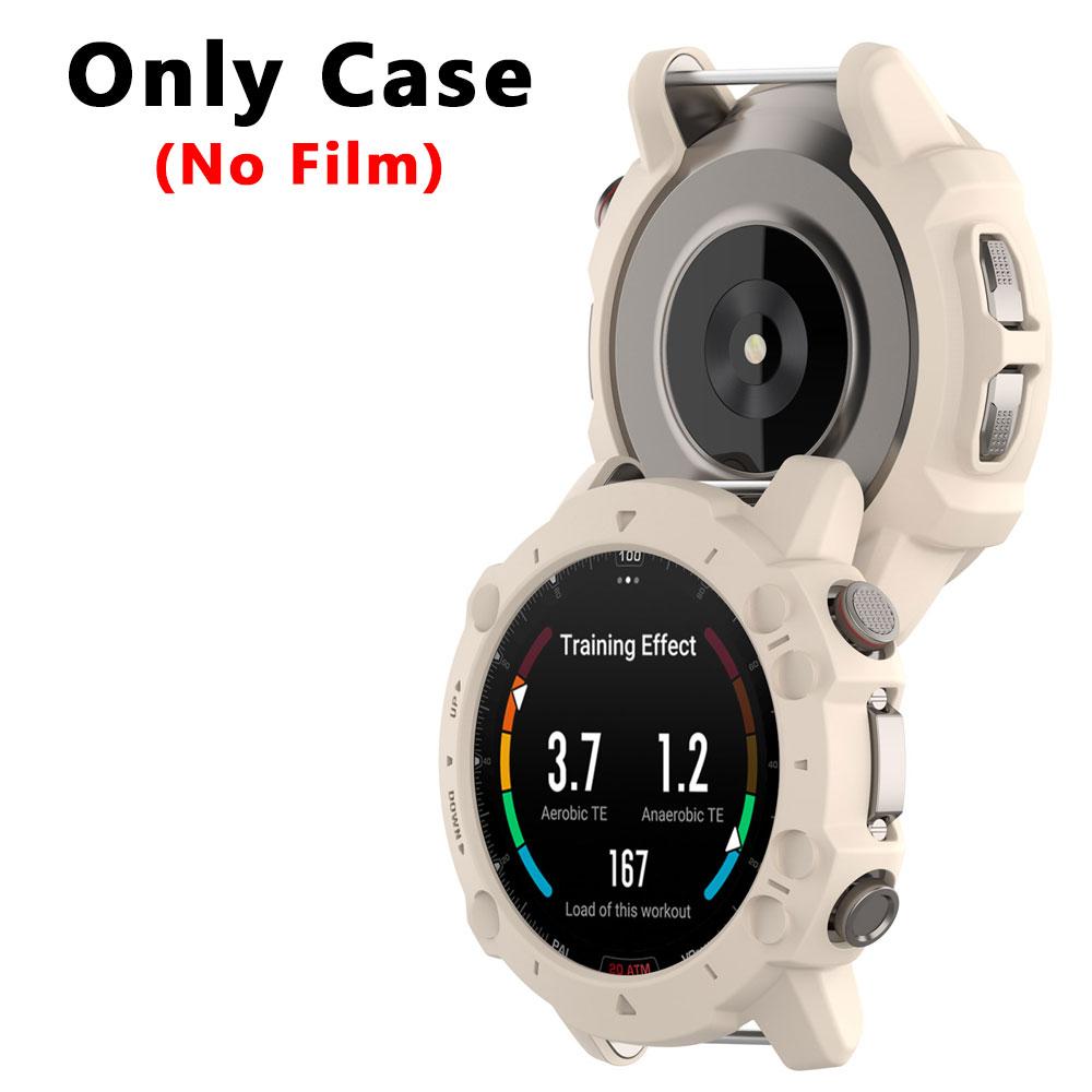 2-I-1 Deksel + Herdet Glass Film For Huami Amazfit Falcon TPU PC Skjermbeskytter & Støtfanger Beskyttelsesdeksel For Amazfit Falcon