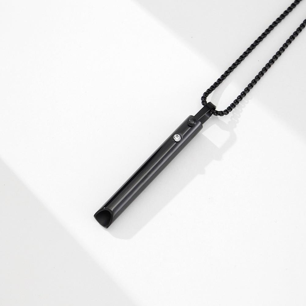 Stainless Steel Whistle Necklace Calm Relaxation Meditation Mindfulness Necklace Anxiety Relief Yoga Meditation Necklace