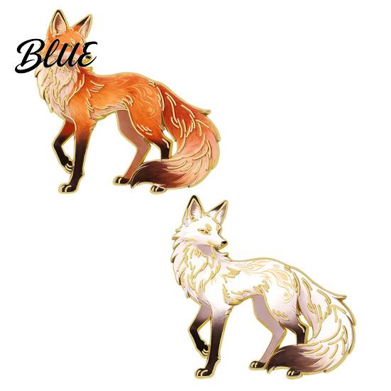 Sweaters Badge Brooch Pin Cartoon Fox Design Zinc Alloy UV