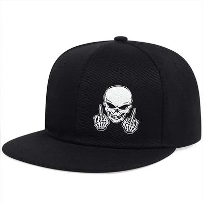 Unisex Hip Hop Skull Cap – Trendige Flat Brim Snapback Kappe für Streetstyle für Männer & Frauen