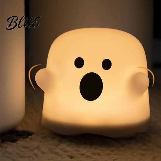 Funny Cartoon Atmosphere Lamp Ghost Night Light Touch Control Dimmable Bedside Lamp USB Rechargeable Squishy Ambient Travel Friendly Light