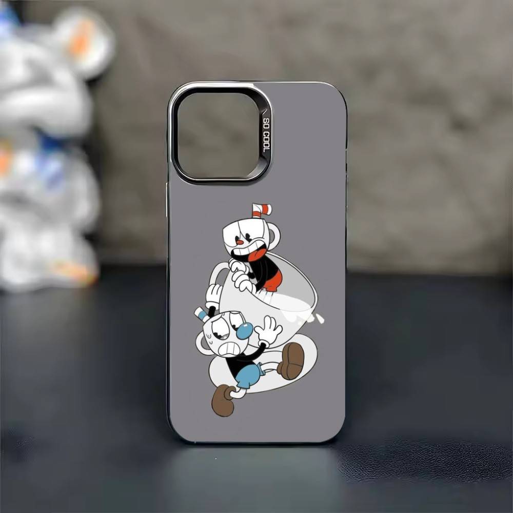 

Cute CupHead And MugMan Phone Case Color Silver Shell For IPhone 17 16 15 14 13 12 11 Pro Max Plus iPhone16e