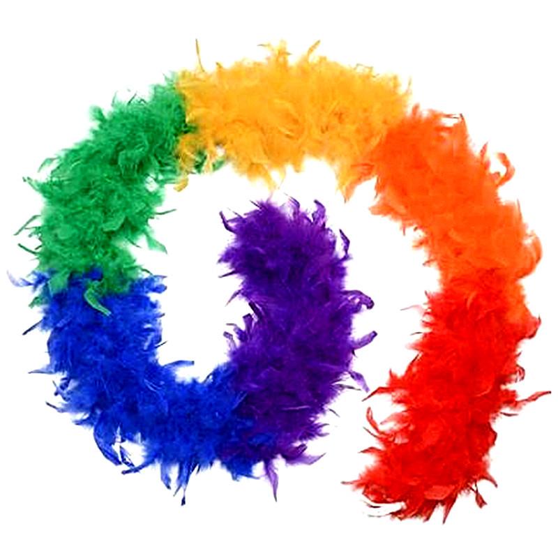 40g Bunter Truthahnfeder Boa Schal, 2m - Festival Dekoration DIY Streifen