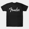 Heren Zwart Print T-shirt Fender Logo Geen-Snede Transferpapier Print Katoenen T-shirt