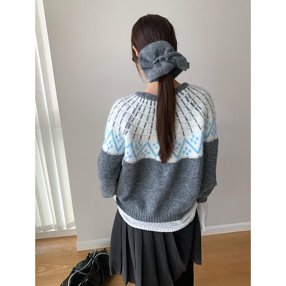 

Dorothy Winter Ferris Wheel Fair Isle Color Block Sweater One Size