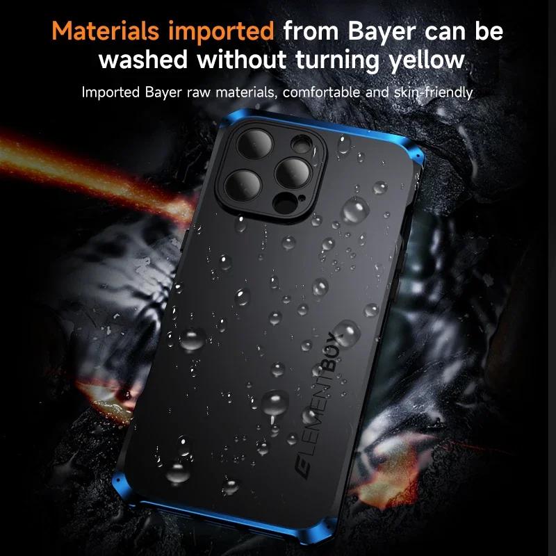 Aluminum Alloy Metal Frame Shockproof Phone Case For iPhone 13 14 15 16 Pro Max Soft TPU Edge Strip Hard Plastic Back Cover