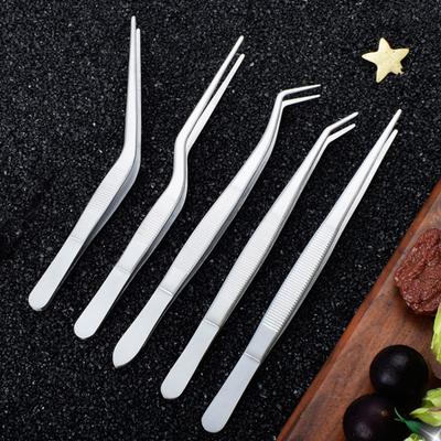 5 Pcs Kitchen Tweezer Tongs Stainless Steel Food Tongs Professional Chef Tweezers Set for Precise Gripping Cooking Baking Plating Cake Decorating