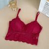 Peach Heart Lace Bandeau Camisole with Open Back and Anti-Exposure Design