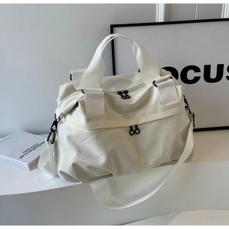 

Женская сумка через плечо из ткани Оксфорд на молнии, высококачественная повседневная сумка-тоут для отдыха и шопинга, сумка через плечо белый