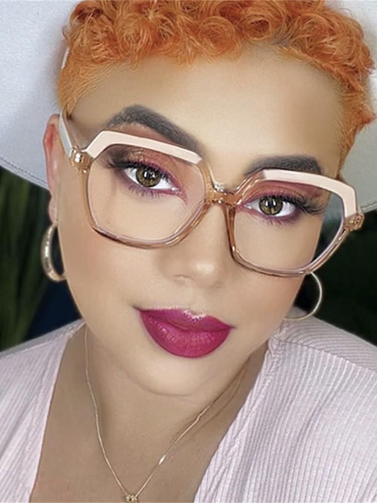 Eye Glasses Frame Fashion Casual Plain Glasses Anti Blue Light Retro Square Eyeglasses Without Degrees Colorful Frame Eyewear