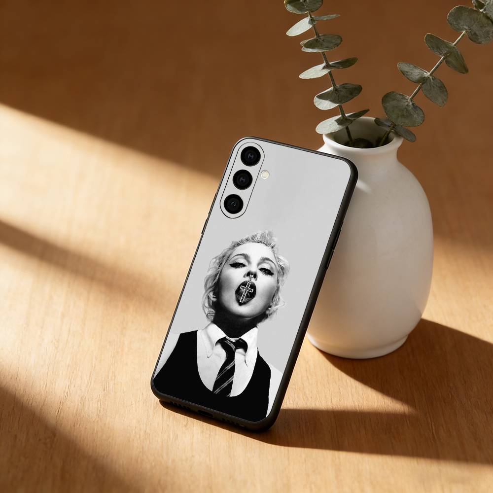 Queen of Pop M-Madonna Phone Case For Samsung GalaxyA13,21s,22,31,32,52,53,71,72,73,Soft Black Cover