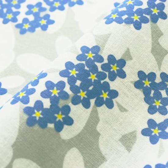 Dyeing Anbo Tenugui Authentic Dyed Cotton Tokuoka Made in Japan 35cm x 100cm "Wasurenagusa Gray" 100%