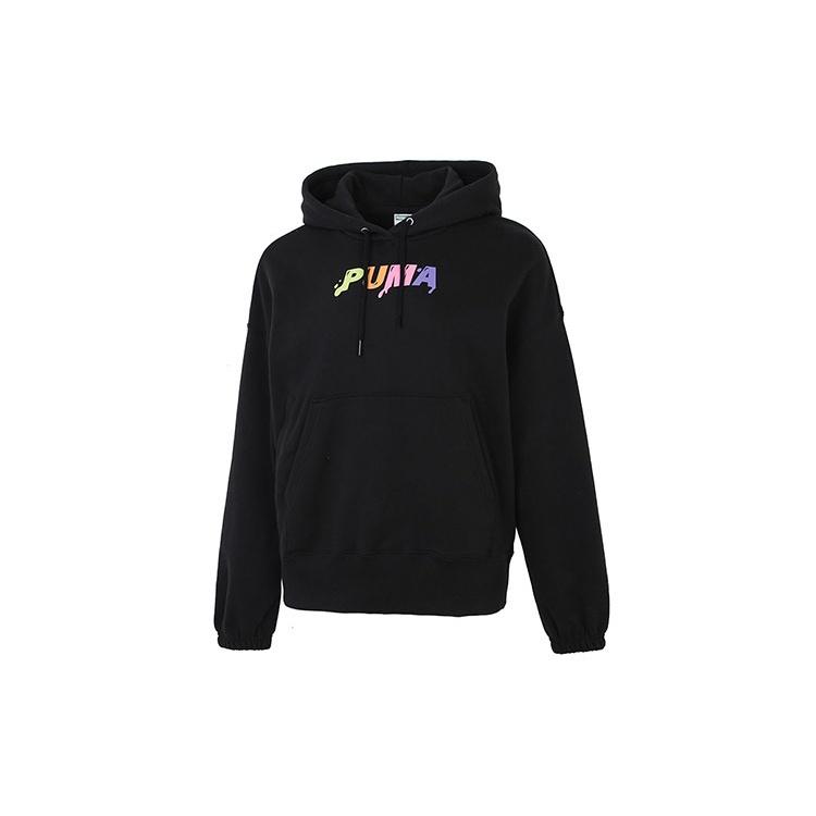 (WMNS) PUMA Downtown Printing Logo Hoodie Black Women s 533049-51 M
