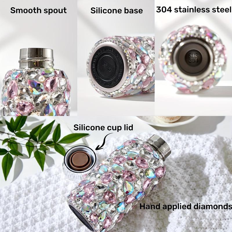 260ml Shiny Diamond Thermal Cups Stainless Steel Insulated Bottle Travel Portable Vacuum Flasks for Summer Winter Drinkware