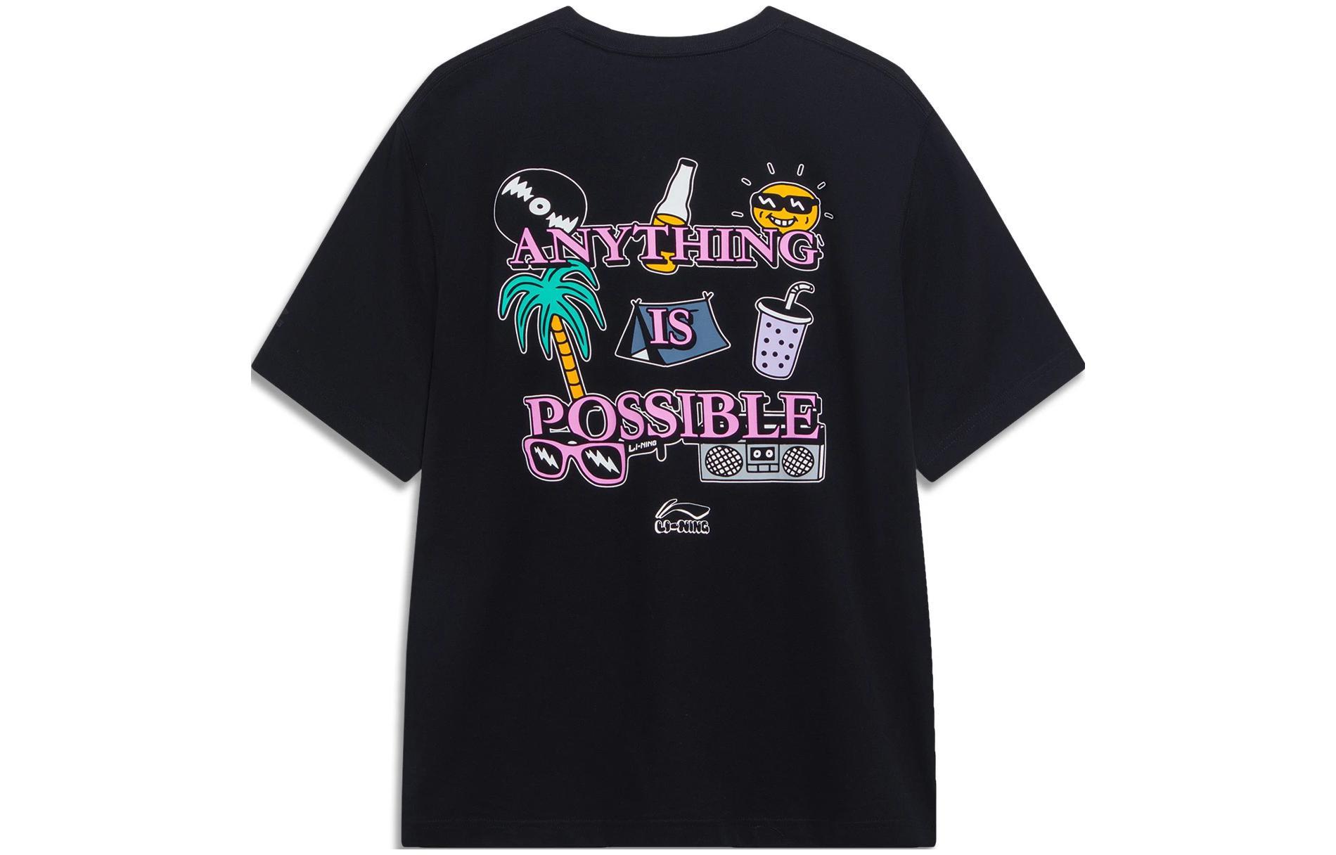 Li Ning Sports Lifestyle Collection Sports Trendy Collection T Shirt Men s Black AHST179-4 XL