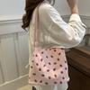 Lovely Strawberry Women's Shoulder Bag Large Capacity Female Corduroy Shopping Bags Travel Female Underarm Tote Handbags