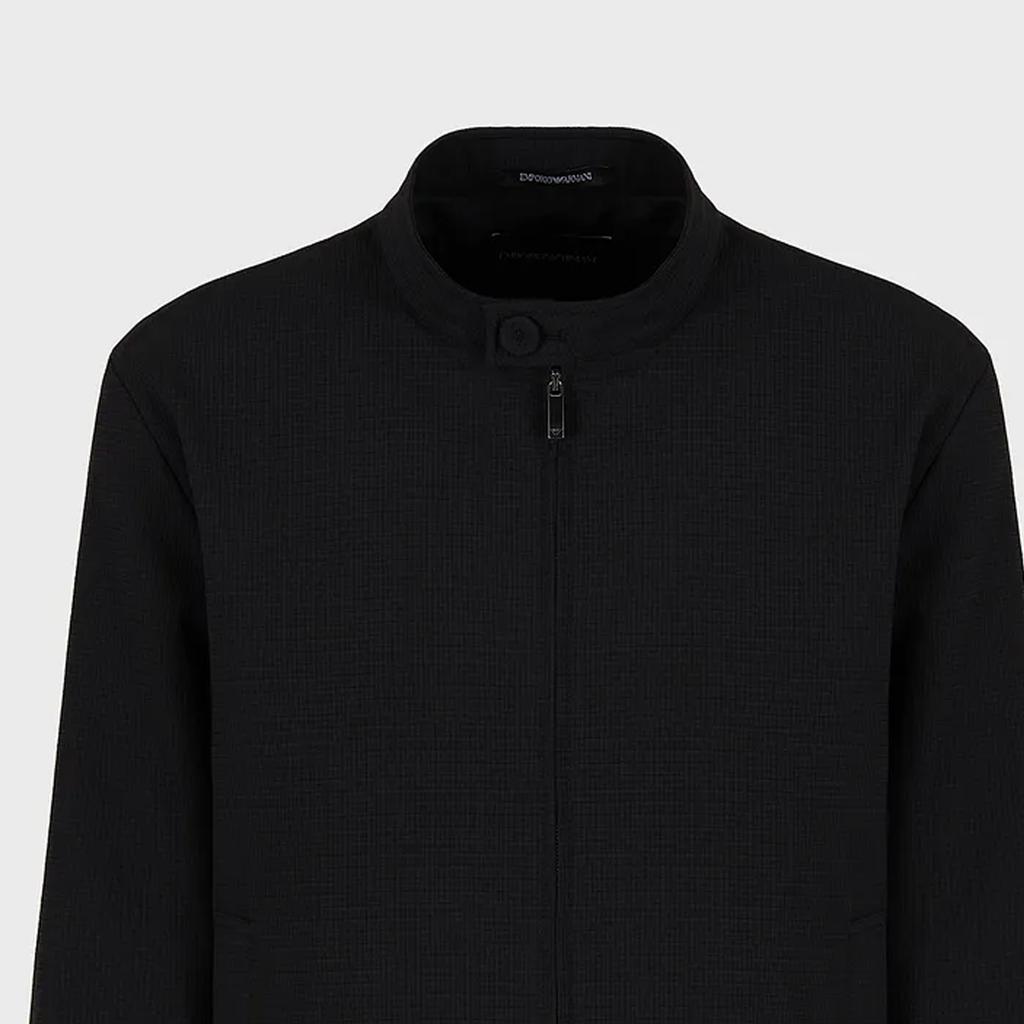 Emporio Armani Jackets Men's Black Stand Collar Moderate Other H41R28-E1082-1999